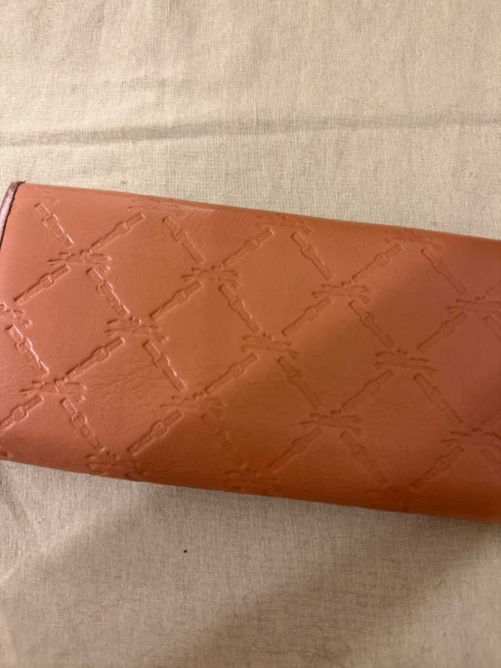 Longchamp Embossed Leather Continental Wallet Camel Tan Snap Closure - Picture 5 of 5